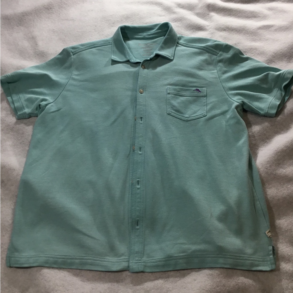 Tommy Bahama Seafoam Green Casual Button Down Shirt SZ XL